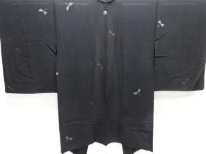 大正ロマン　ジョーゼット　トンボ模様織り出し漆一つ紋羽織